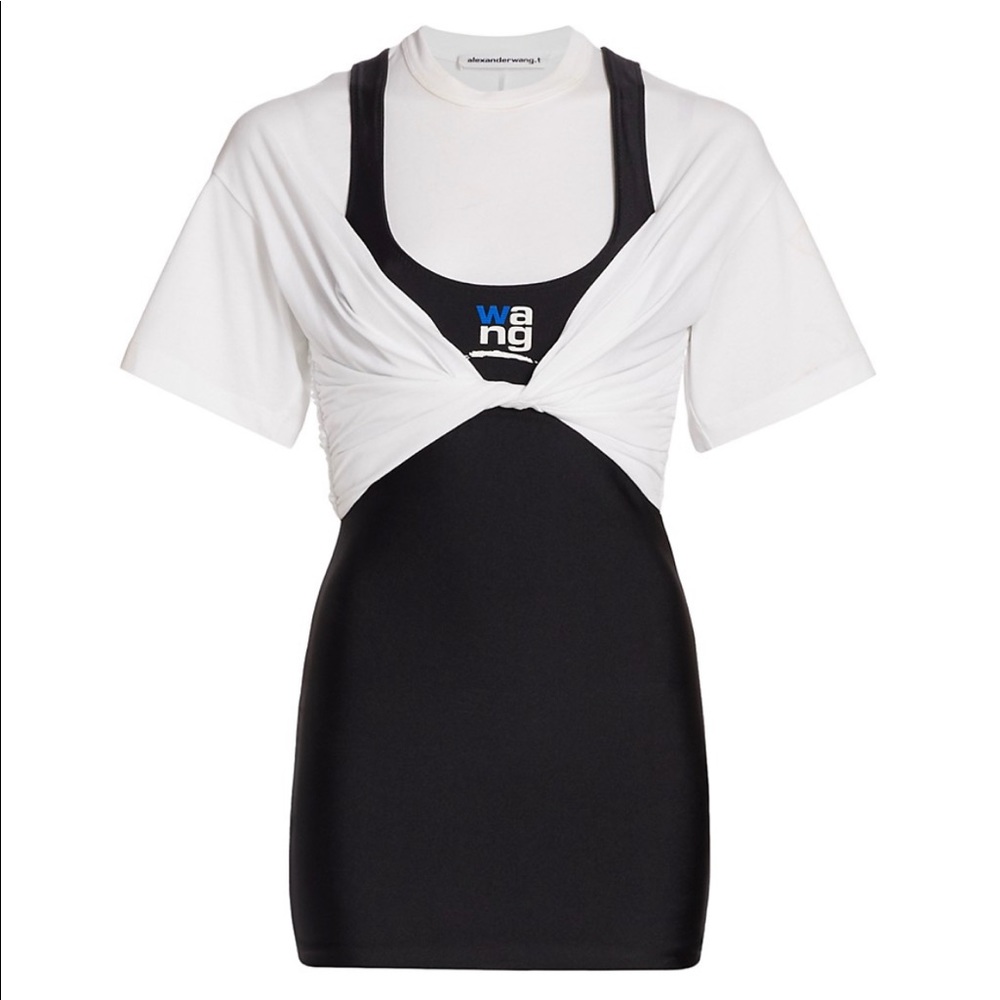 NWT alexanderwang.t Hybrid Twist T-Shirt Racerback Dress